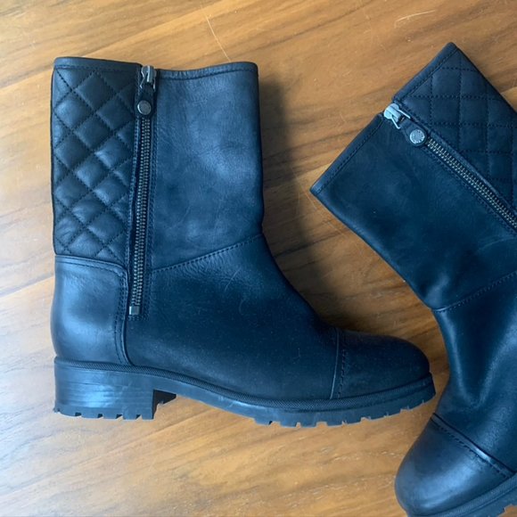 GEOX Womens Black Leather Boots - Like New! Size 7 - Picture 2 of 5